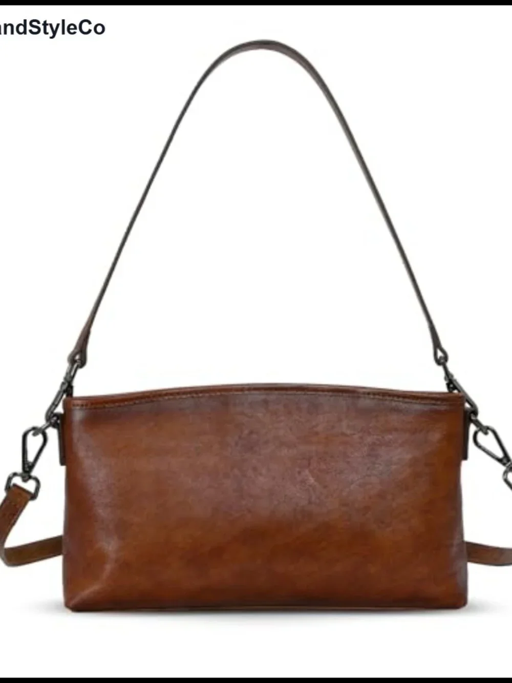 Vegetable-Tanned Leather Crossbody Bag for Women with Adjustable Straps